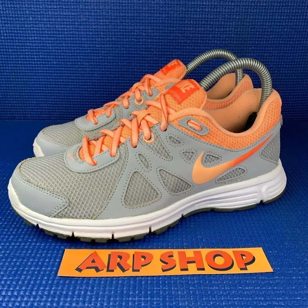 🔴 Nike Revolution 2 Womens US 7 Grey Coral Running Shoes 554900-030